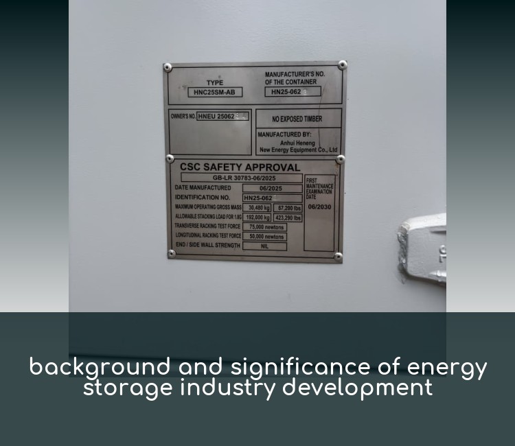 background and significance of energy storage industry development