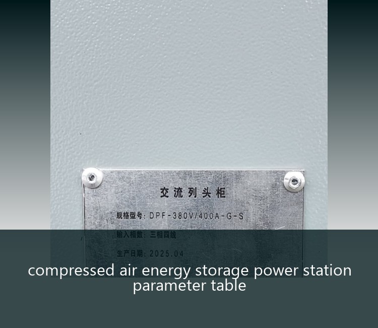 compressed air energy storage power station parameter table
