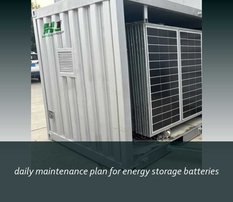 daily maintenance plan for energy storage batteries