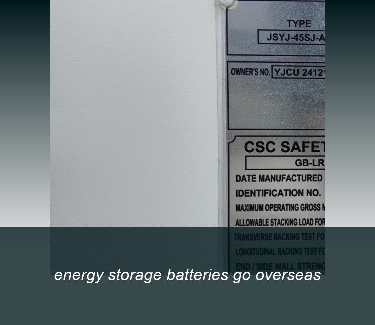 energy storage batteries go overseas