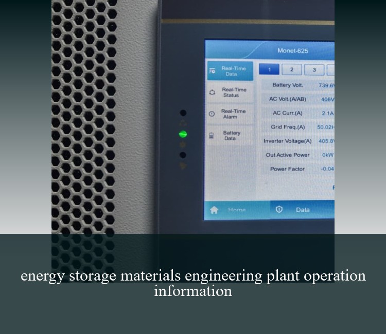 energy storage materials engineering plant operation information