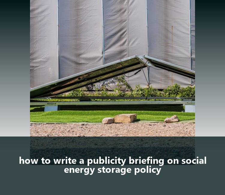 how to write a publicity briefing on social energy storage policy