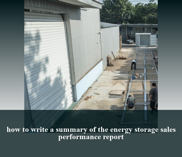 how to write a summary of the energy storage sales performance report