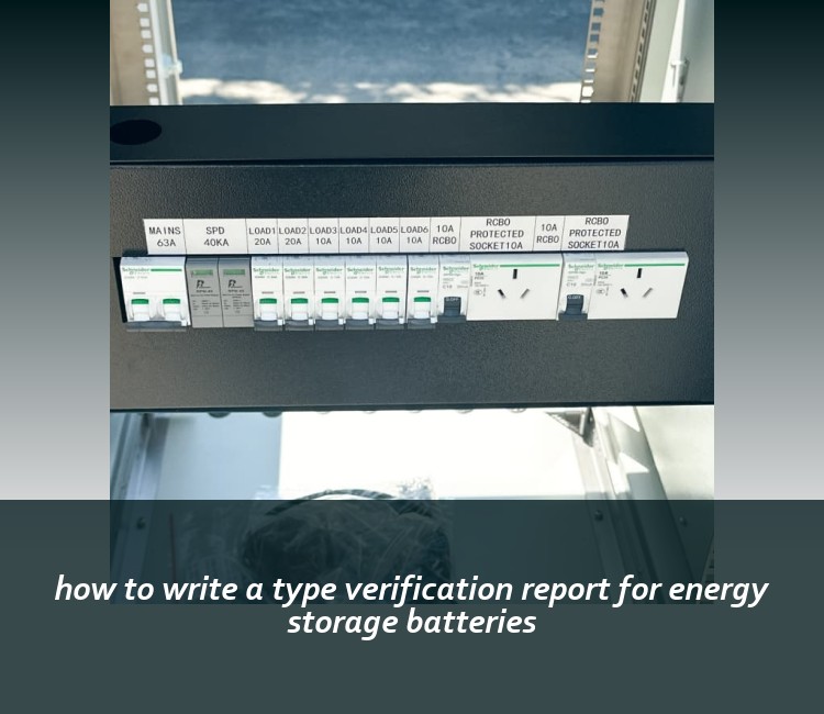 how to write a type verification report for energy storage batteries