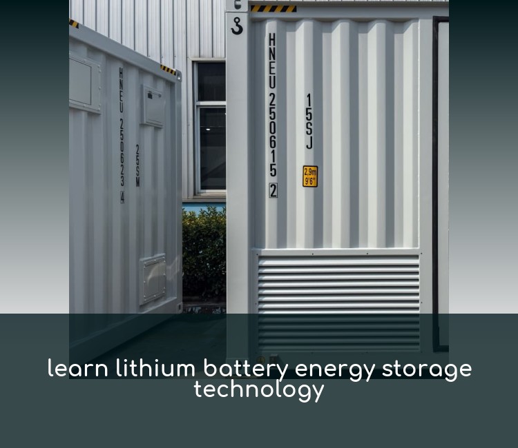 learn lithium battery energy storage technology