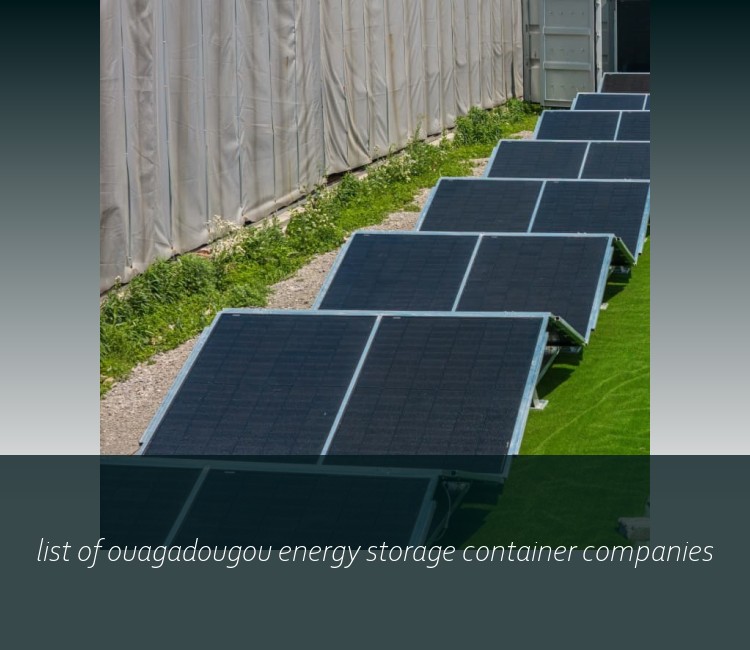 list of ouagadougou energy storage container companies