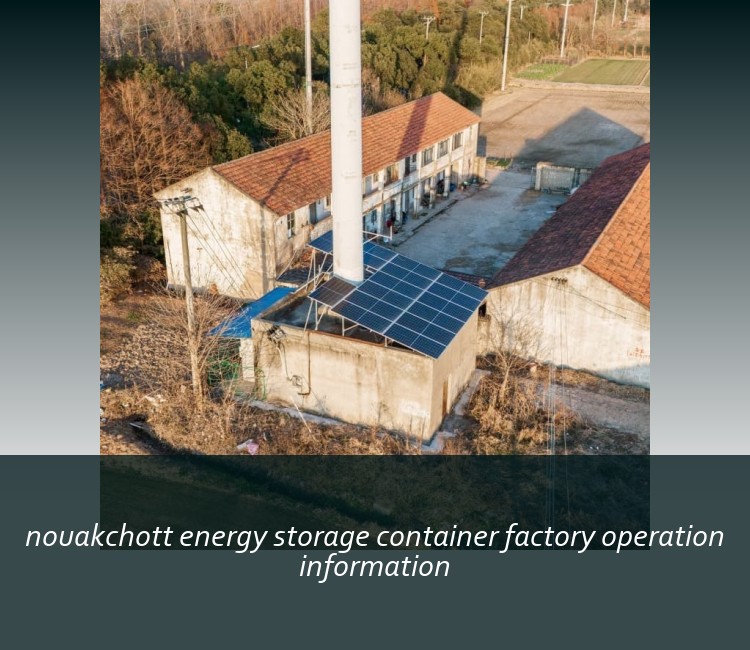 nouakchott energy storage container factory operation information