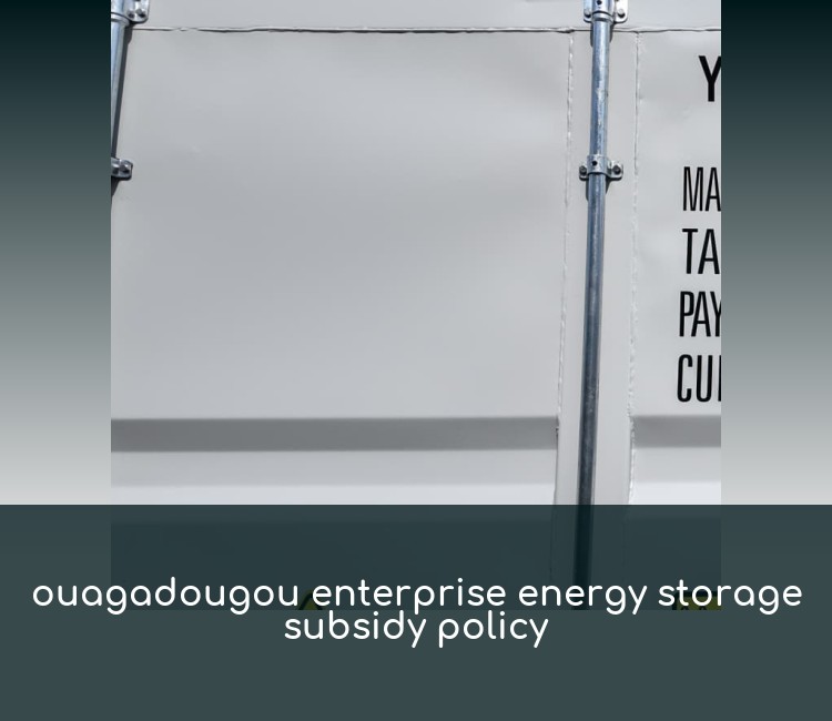 ouagadougou enterprise energy storage subsidy policy