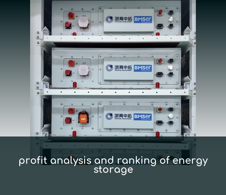 profit analysis and ranking of energy storage