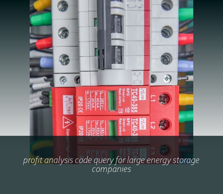 profit analysis code query for large energy storage companies