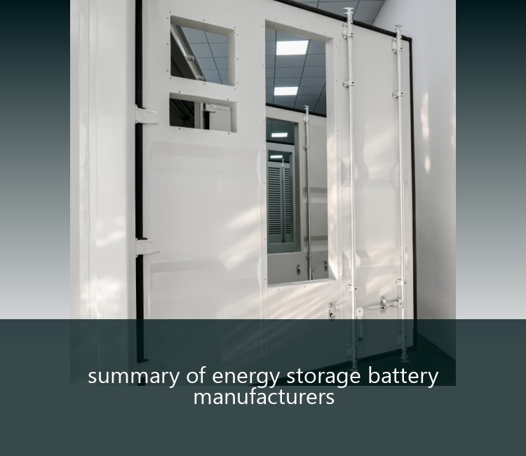 summary of energy storage battery manufacturers