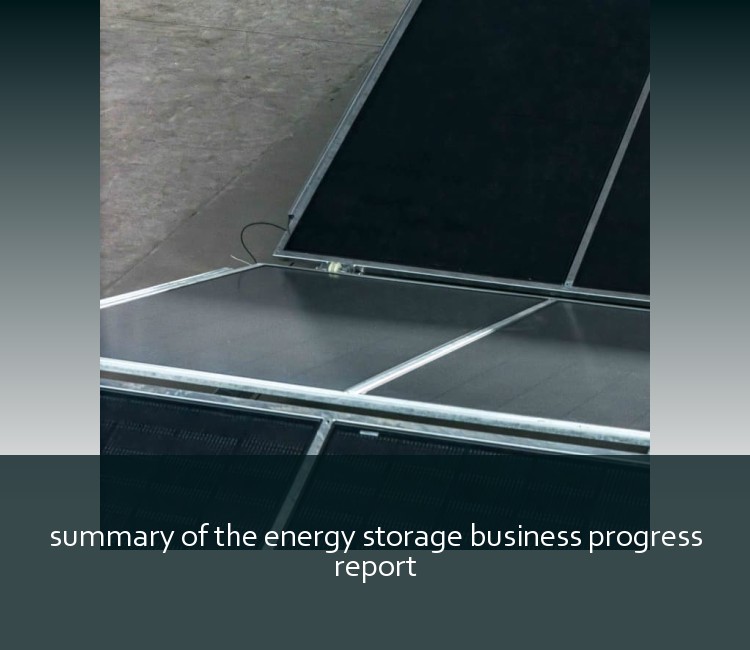 summary of the energy storage business progress report