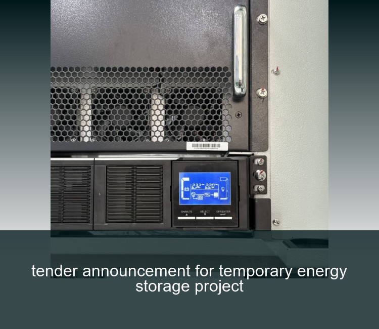 tender announcement for temporary energy storage project