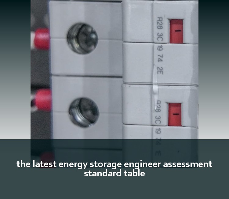 the latest energy storage engineer assessment standard table
