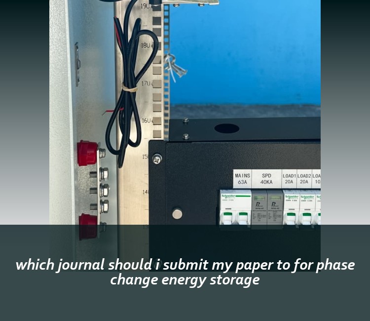 which journal should i submit my paper to for phase change energy storage